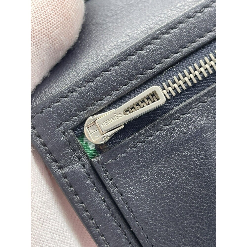 Hermès Citizen Twill Swift Leather Long Bifold Wallet Black w/ Box & Ribbon/62 - Picture 6 of 9